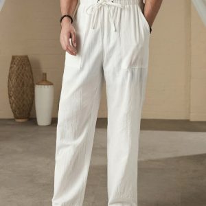 Manfinity KASUA Men Solid Color Drawstring Daily Casual Pants