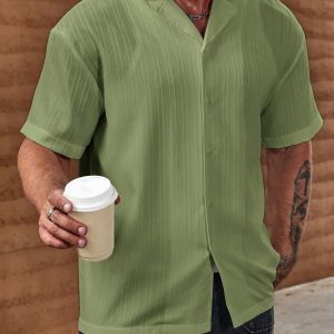 Manfinity KASUA Loose Fit Men Solid Color Button-Up Shirt