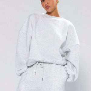 MUSERA Oversized Boxy Cropped Sweat