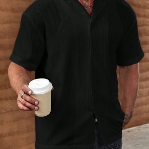 Manfinity KASUA Loose Fit Men’s Solid Button-Up Shirt