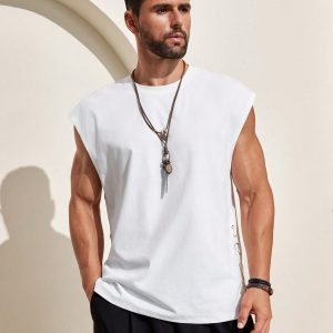 Manfinity KASUA Men Solid Round Neck Tank Top For Summer