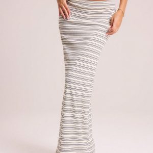 MUSERA Knitted Low Rise Maxi Skrirt